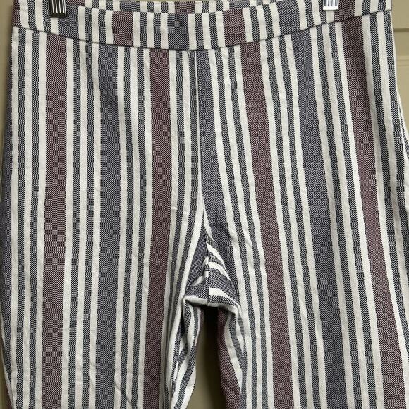 FREE PEOPLE Striped Cropped Pants Mod Linen Blend Boho 4 - Picture 6 of 10